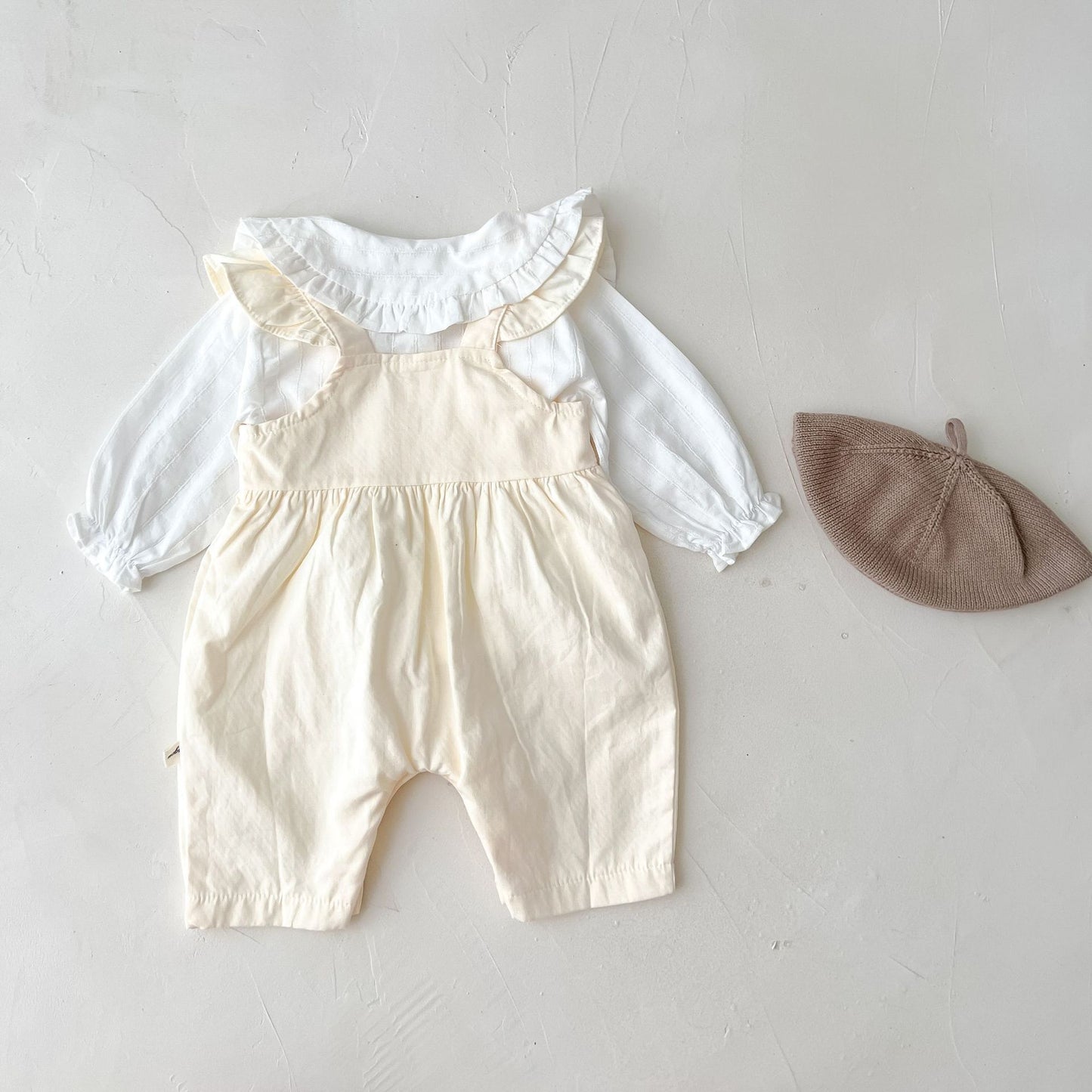 Baby Girl's Loose Adjustable Suspender Romper